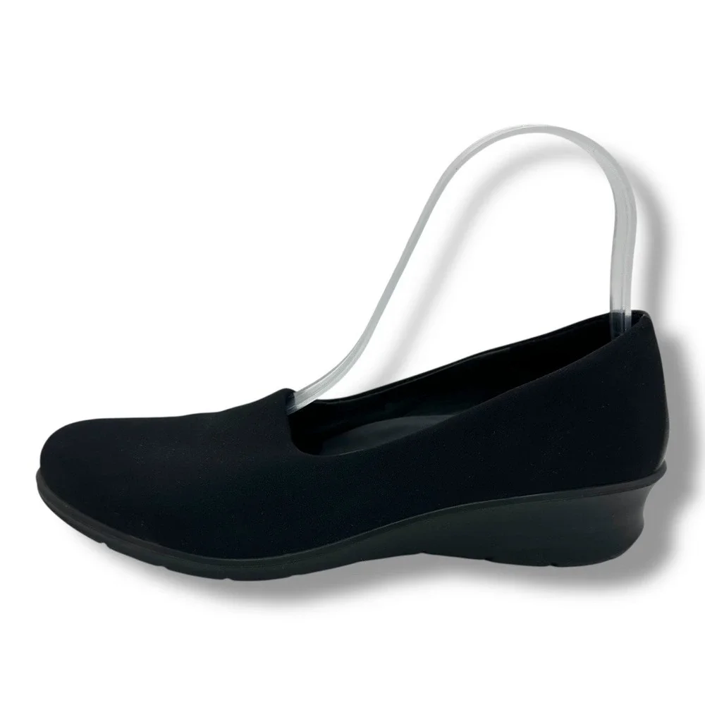 ECCO Women Black Slip On Wedge‎ Comfort Shoes Size 39